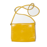 Leather Look Clutch Bag Yellow Womens