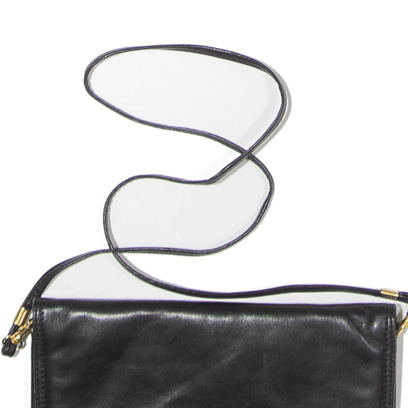 Leather Look Clutch Bag Black Womens