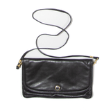 Leather Look Clutch Bag Black Womens