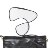 Leather Look Clutch Bag Black Womens