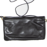 Leather Look Clutch Bag Black Womens