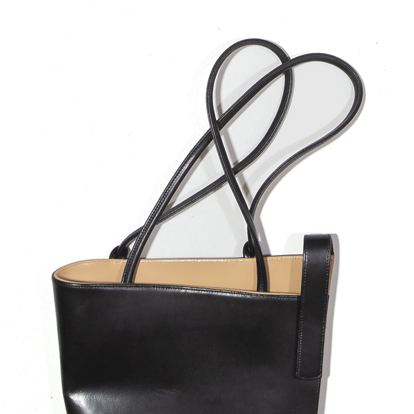 Asymmetric Leather Look Tote Bag Black Womens