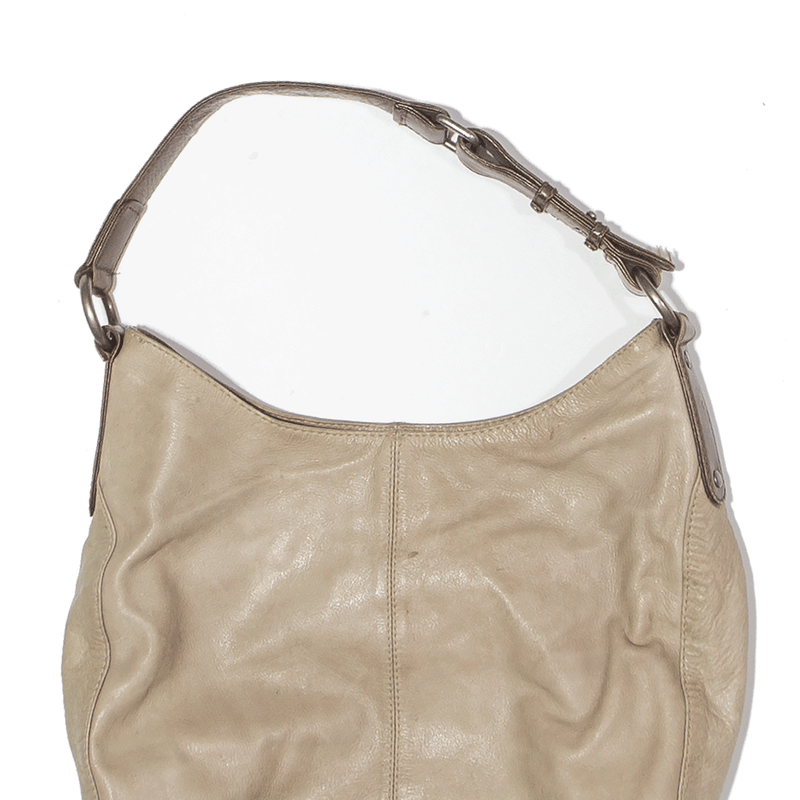 Leather Look Tote Bag Beige Womens