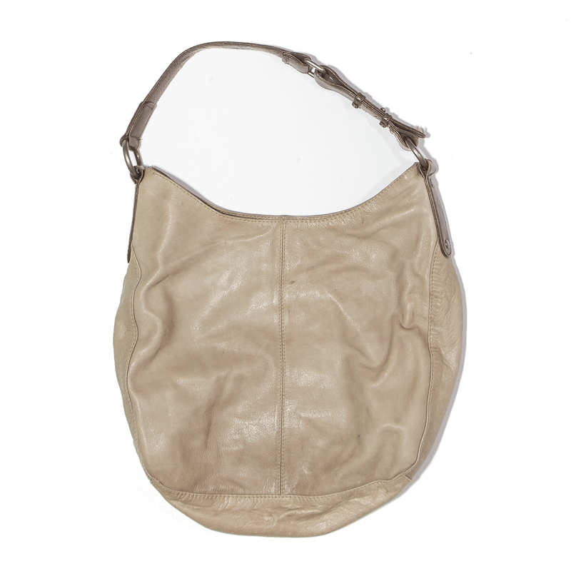 Leather Look Tote Bag Beige Womens