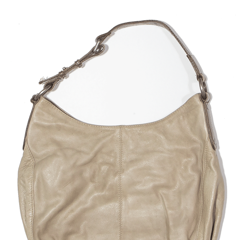 Leather Look Tote Bag Beige Womens