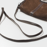 OKAY SAC Leather Look Crossbody Bag Brown Womens