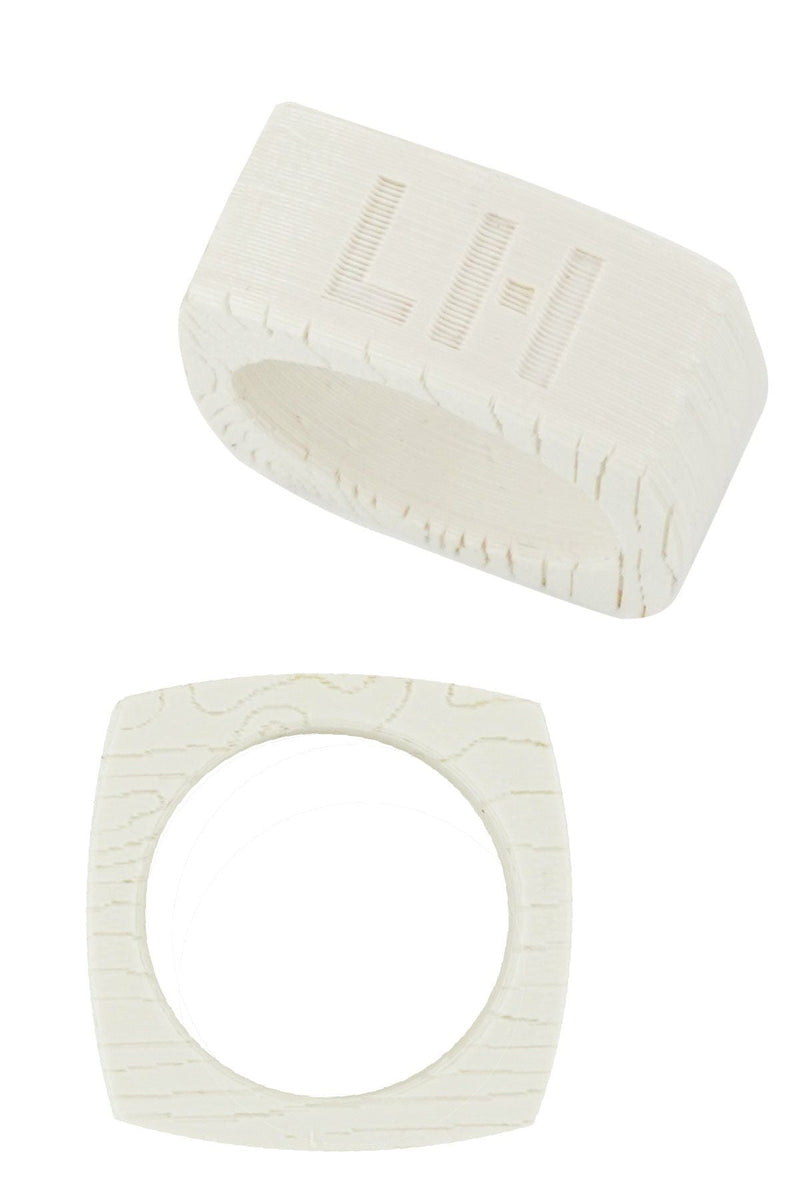 Love Hero 3D Printed Logo Ring in Arctic White