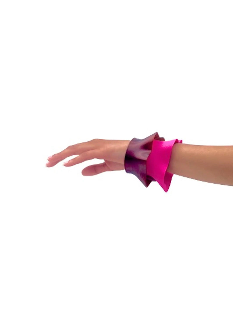 3D Printed Ruffle Cuff in Pink