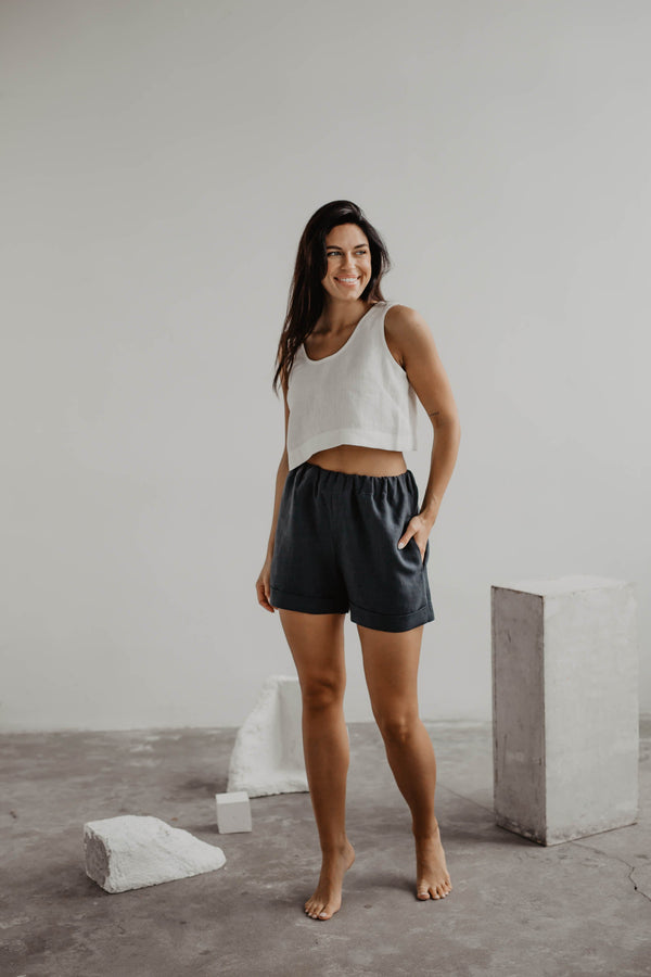 Linen shorts MIA XS Terracotta