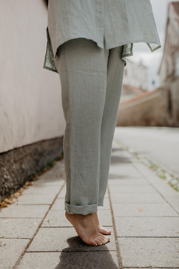 Linen suit set Sahara XS Sage Green