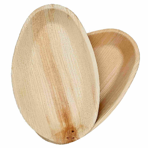 Dtocs Compostable Palm Leaf Plates 10x6 Inch (Pack 50) | USDA Certified Biobased Compostable Bamboo Plates Like Designer Disposable Wedding Plates