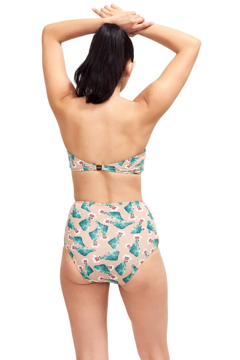 Giovanna High Waisted Bikini Bottom in Cactus Print