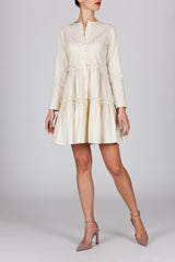 The Elena Dress w/sleeve - Cream