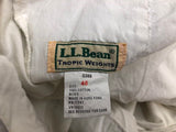 L.L. Bean Short Men White 46 100% Cotton Tropic Weights Chino Shorts Lightweight