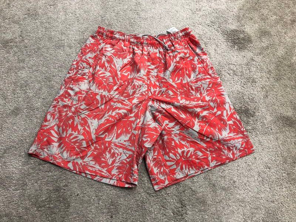 Columbia Swimwear Mens Small Carrot Pink PFG Omni Shade Leaf Print Board Shorts