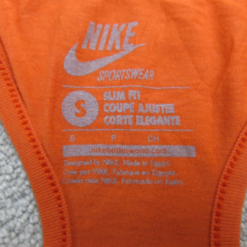 Nike Sportwear Womens Tank Tee Top Racerback Slim Fit Scoop Neck Orange Size S
