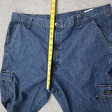 Wrangler Mens Cargo Jeans Straight Leg High Rise Pockets Blue Size 42X30
