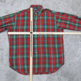 Ralph Lauren Men Plaid Button Down Shirt Blaire 100% Cotton Long Sleeve Red Sz L