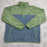 Columbia Mens Pullover Fleece Sweatshirt Long Sleeve Mock Neck Gray/Green Size L