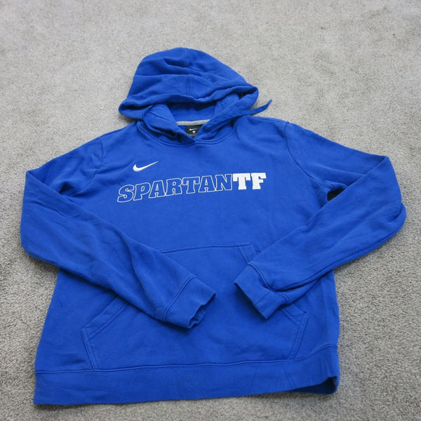 Nike Hoodie Womens Medium Blue Long Sleeve Outdoor Spartan TF Sweatshirt Logo