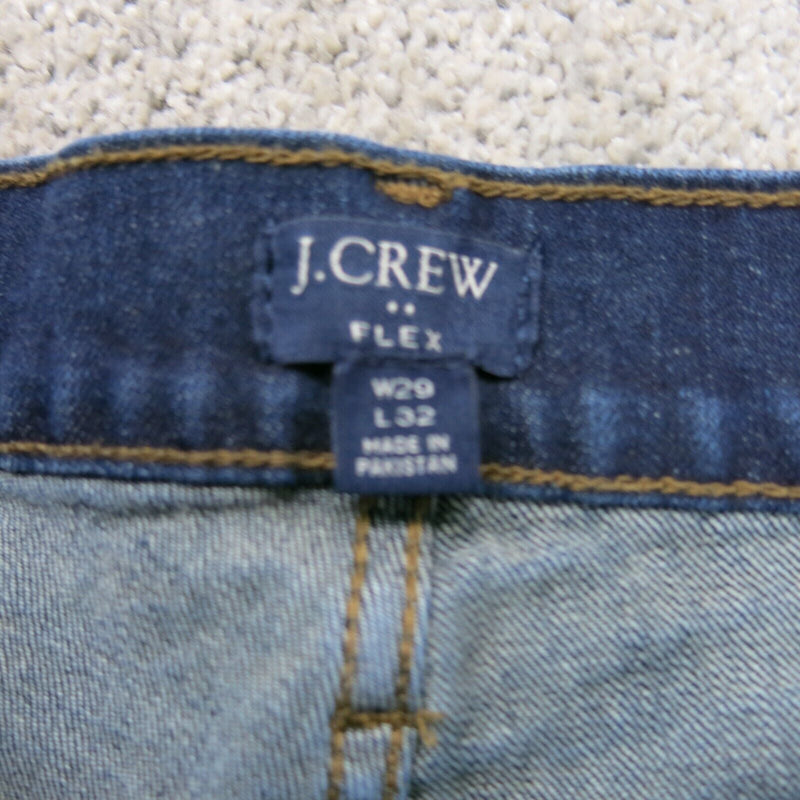 J Crew Womens Skinny Leg Jeans Five Pockets Mid Rise Dark Blue Size Large