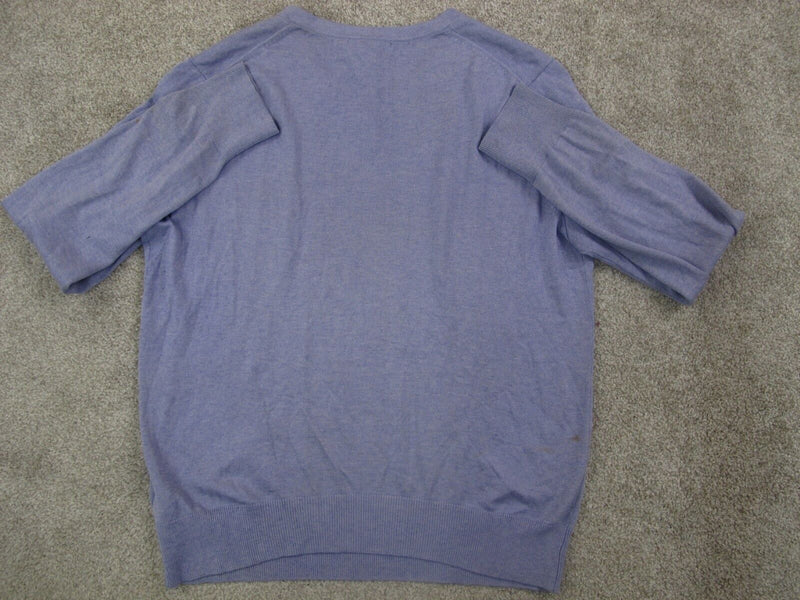 Banana Republic Women Pullover Sweater Knitted V Neck Long Sleeves Purple Size M