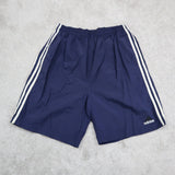 Adidas Mens Athletic Shorts Running Jogging Elastic Waist 3 Stripe Navy Blue M