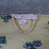 Victoria Secret Womens Floral Print Tie Waist Robe 3/4 Sleeve Cream Size Medium