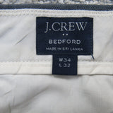 J.Crew Men Chino Pants Bedford 100% Cotton Straight Leg Mid Rise Gray Sz W34XL32
