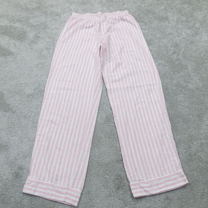 Victorias Secret Womens Striped Activewear Pant Elastic Waist Pink White Size XS