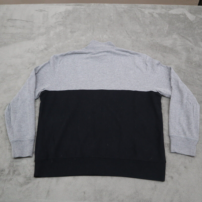 Nautica Men's Sports Athletics Activewear Fleece Sweatshirt Gray Black Size L