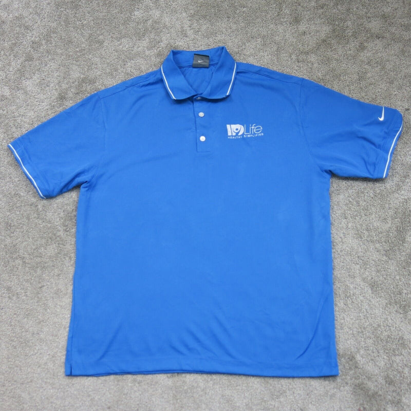 Nike Golf Mens DRI FIT Polo Shirt Short Sleeves Collared Neck Light Blue Size L