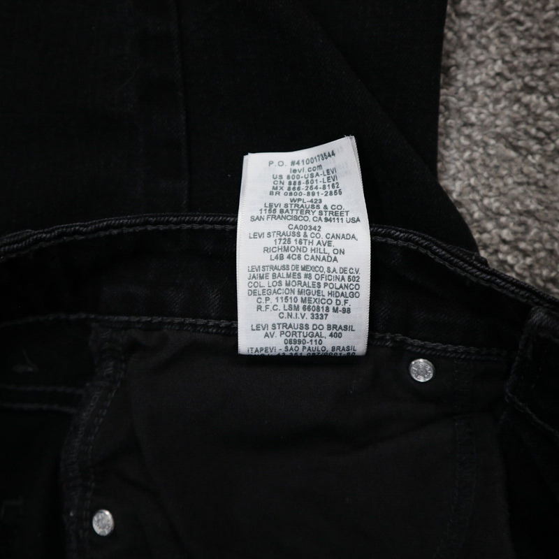 Levi's Women Mid Rise Skinny Jeans Denim Stretch 5 Pocket Black Size 8