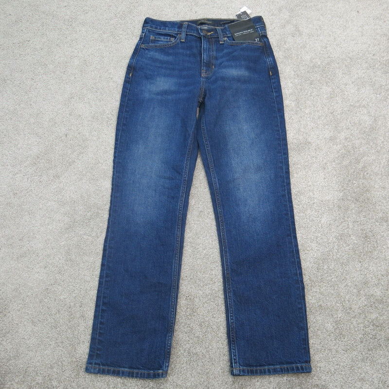 NWT Banana Republic Womens Straight Ankle Jeans High Rise Flat Front Blue SZ 27