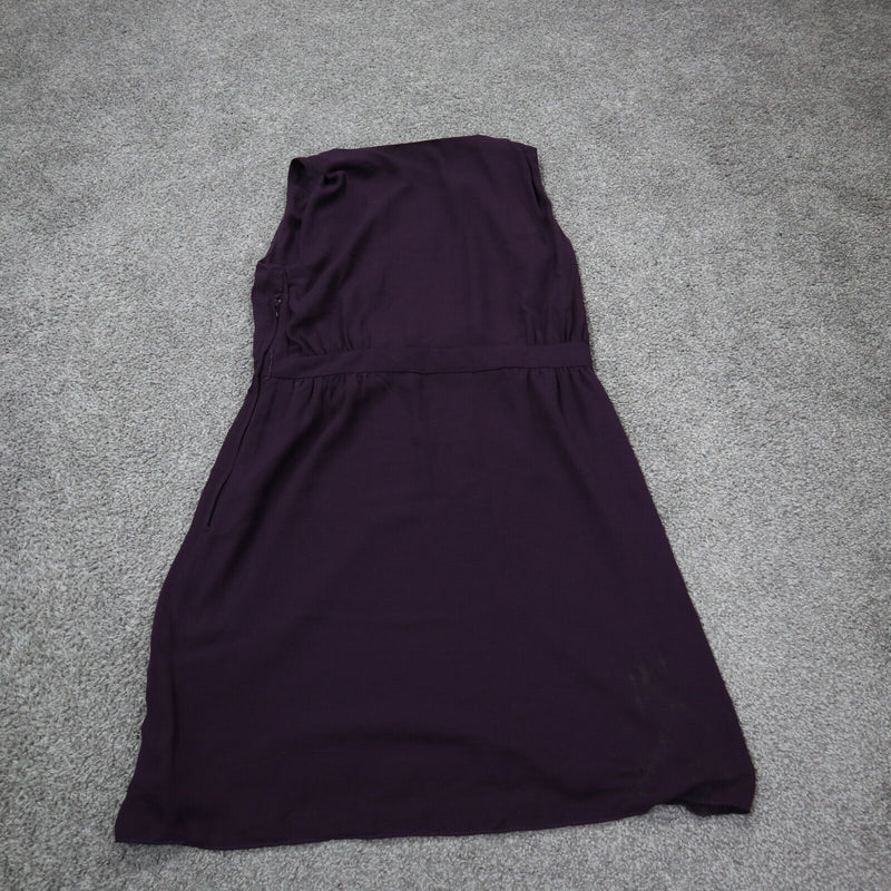 H&M Womens Pullover  Sheath Dress Sleeveless V Neck Dark Purple Size 14