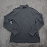 Lands End Womens Mock Neck 100% Cotton Sweatshirt Relaxed Fit Black Size Medium