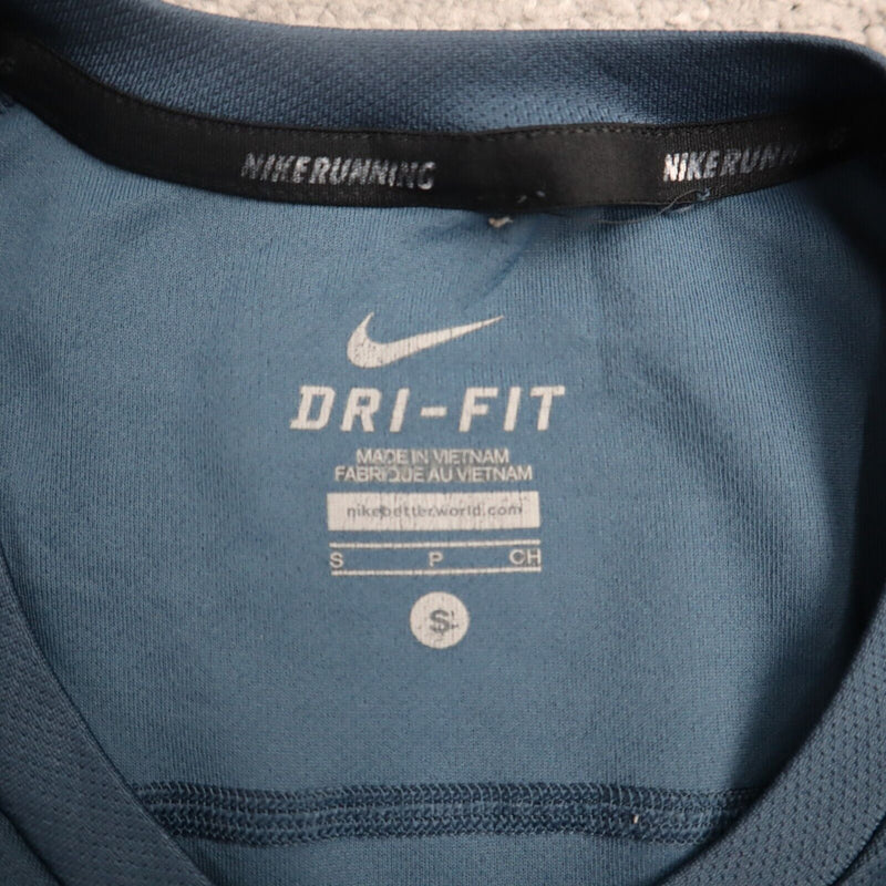 Nike Dri Fit Mens Crew Neck T Shirt Short Sleeves Pullover Blue Size Small