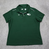 Under Armour Womens Polo Shirt Short Sleeves Collared Button Log Green Size XXL