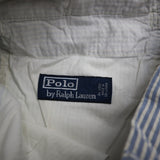 Polo By Ralph Lauren Men Striped Chino Short Mid Rise Pockets Blue White Size 34
