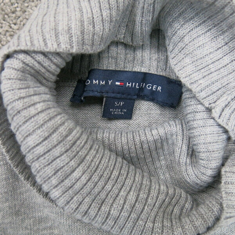 Tommy Hilfiger Womens Pullover Sweater Knitted Turtleneck Heather Gray SZ Small