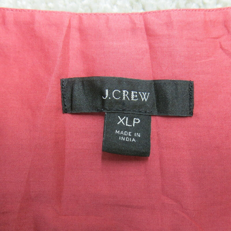 J.Crew Womens Flutter Sleeve V Neck Blouse Top 100% Cotton Peplum Hem Red Sz XLP