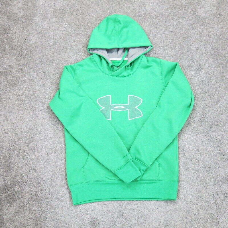 Under Armour Womens Hoodie Sweatshirt Semi Fitted Long Sleeve Green Size SM/P