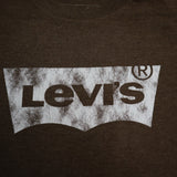 Levis Womens Crew Neck T Shirt Short Sleeves Graphic Print Brown Size Medium