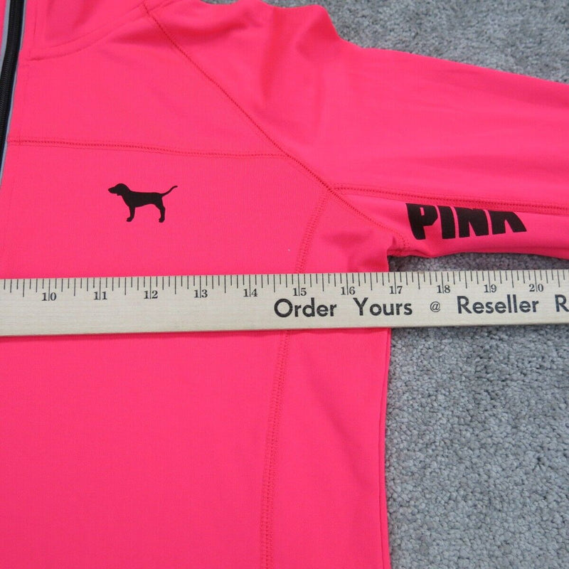 Pink Victorias Secret Womens Raglan Sleeve Sweatshirt 1/4 Zip Dark Pink Size S/P