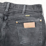 Wrangler Mens Jeans Straight Leg Regular Fit Mid Rise Logo Black Size W32XL34.5