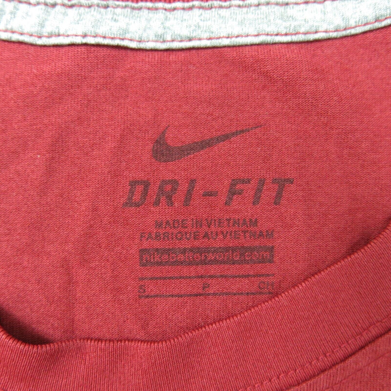 Nike Men's Pullover T-Shirt Round Neck Dri Fit Short Sleeve Solid Red Size Small