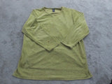 Lands End Womens Pullover Knit Sweater Round Neck Long Sleeves Green Size 1X