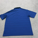 Nike Dri Fit Mens Golf Polo Shirt Short Sleeves Logo Striped Blue Size Large