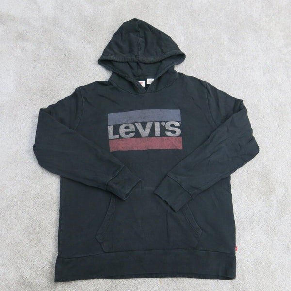 Levis Hoodie Mens Large Black Pullover Sweatshirt Long Sleeve Sweater Casual