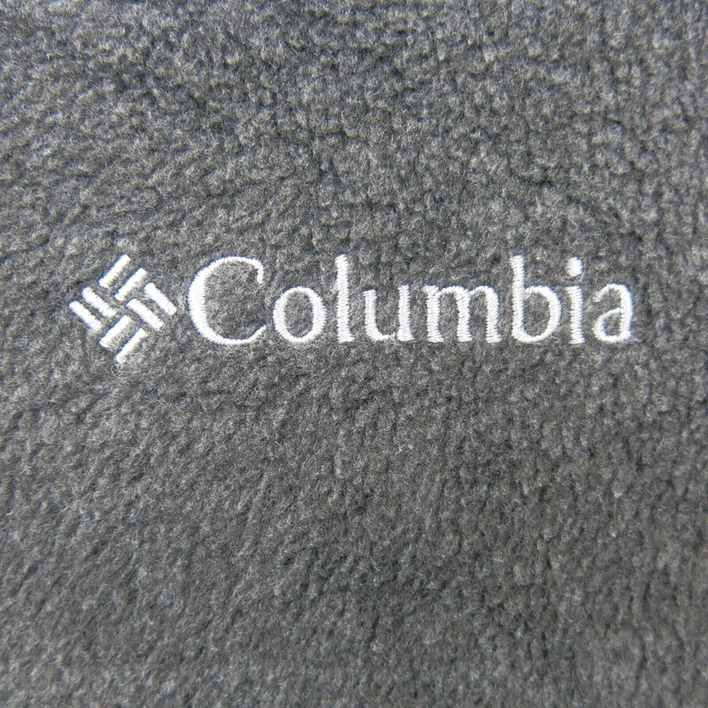 Columbia Mens Full Zip Fleece Vest Jacket Sleeveless Mock Neck Black Size Large
